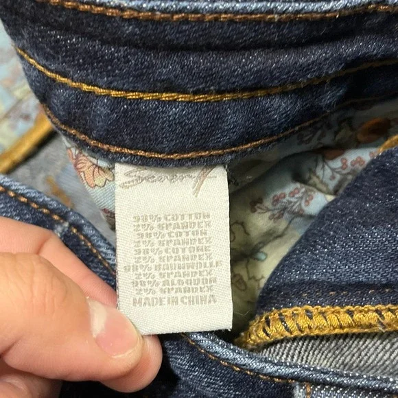 Seven7 Jeans Womens 30x34 Blue Low Rise Bootcut Flare Western Hippie Y2K - Picture 7 of 16